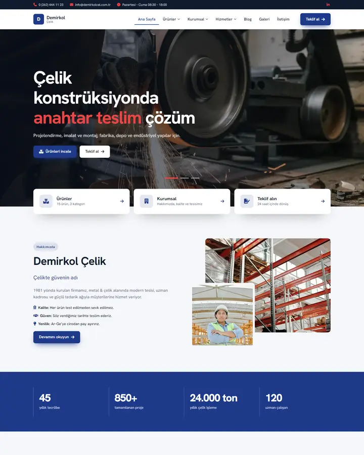 Tema 09 – Holding tasarım önizlemesi