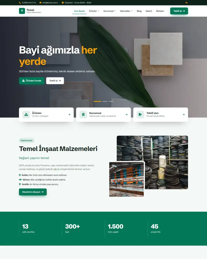 Tema 19 – Holding tasarım önizlemesi